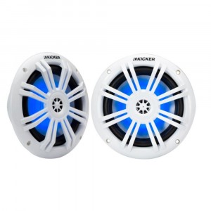 Kicker 6.5" White Speakers with Blue LED