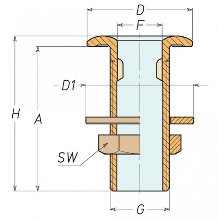 Aquafax Skin Fitting Threaded Brass 5430